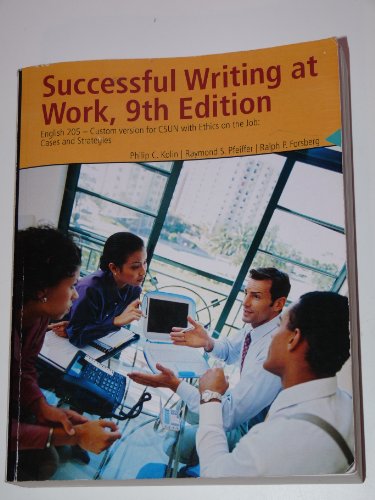 9781424083046: Successful Writing At Work (Custom version for CSUN with ethics on the job: Cases and strategies)