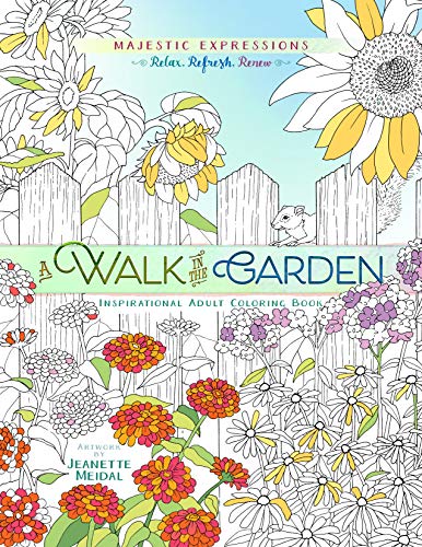 Stock image for A Walk in the Garden Adult Coloring Book (Majestic Expressions) for sale by Gulf Coast Books
