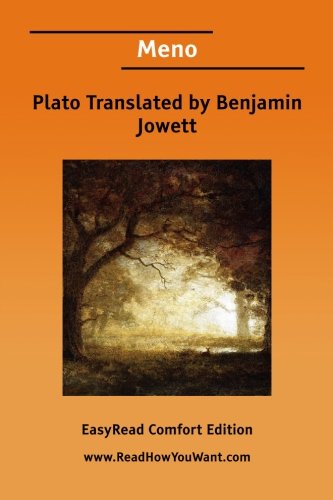 Meno: Easyread Comfort Edition (9781425009526) by Jowett, Benjamin