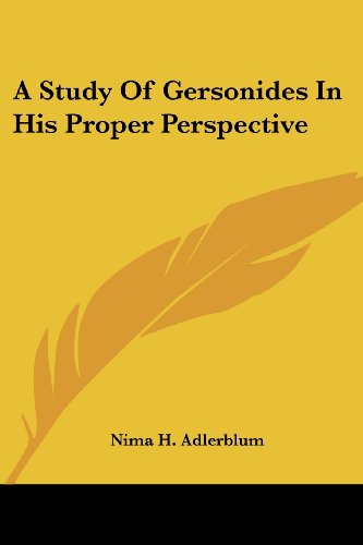9781425498689: A Study of Gersonides in His Proper Perspective