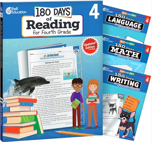 Stock image for 180 Days of Practice 4 Book Bundle: Engaging Daily Activities for Building Fourth Grade Literacy and Math Skills for sale by Books Unplugged