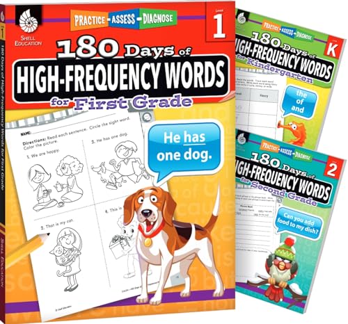 Stock image for 180 Days of High-Frequency Words for Grades K-2 (Set of 3), Includes One Workbook Per Grade Level for Daily Sight Word Practice (180 Days of Practice) for sale by Books Unplugged