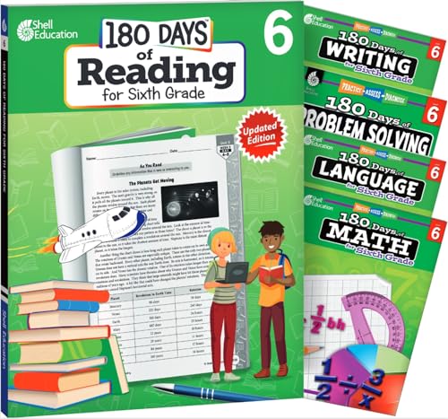 Imagen de archivo de 180 Days: Includes 5 Assorted Sixth Grade Workbooks to Practice Math, Reading, Grammar, and Problem Solving Skills for 6th Grade Practice Workbook for . Created by Teachers (180 Days of Practice) a la venta por Russell Books
