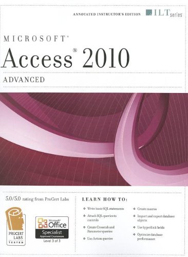 9781426021510: Microsoft Access 2010, Advanced (ILT)