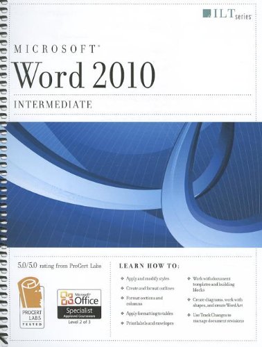 Imagen de archivo de Word 2010 : Intermediate a la venta por Better World Books
