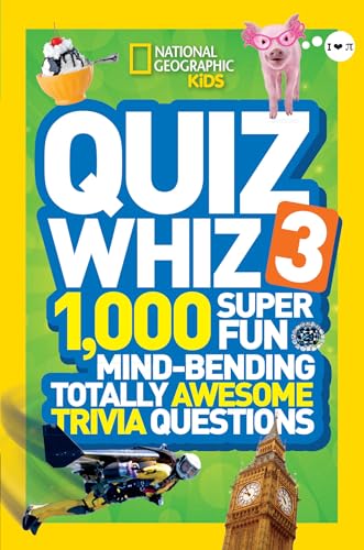 National Geographic Kids Quiz Whiz 3 1 000 Super Fun Mind Bending Totally Awesome Trivia Questions De National Geographic Kids New 2014 Mega Buzz