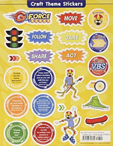 9781426795855: G-force Craft Theme Stickers: God's Love in Action Vacation Bible School, Vbs 2015 , Package of 12