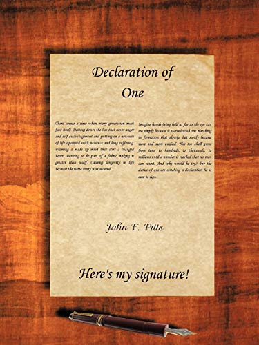 Beispielbild fr Declaration of One: Here's My Signature zum Verkauf von Chiron Media