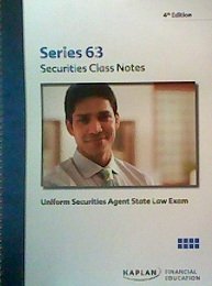 Beispielbild fr Series 63 Uniform Securities Agent State Law Exam 4th Edition Revised by Kaplan Financial Education (2010-05-04) zum Verkauf von HPB-Red