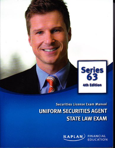 Stock image for Kaplan Series 63 License Exam Manual and SecuritiesPro QBank, Uniform Securities Agent State Law Exam for sale by Patrico Books