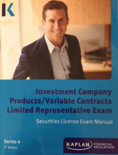 Beispielbild fr Investment Company Products/ Variable Contracts Limited Representative Exam Securities License Exam Material zum Verkauf von SecondSale