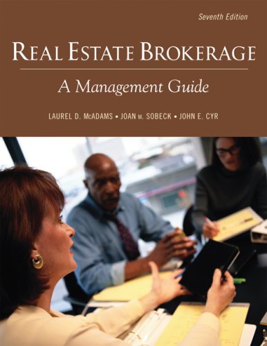 Real Estate Brokerage (9781427766403) by Mcadams, Laurel; Cyr, John E; Sobeck, Joan