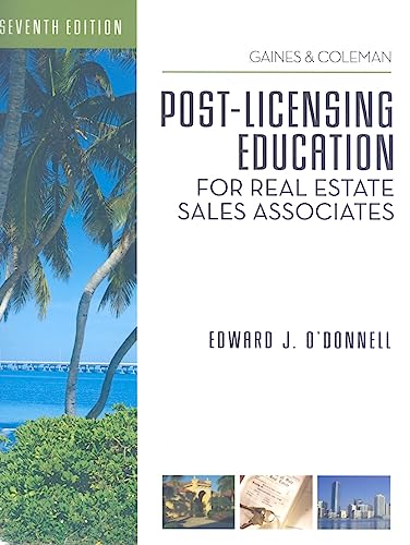 Imagen de archivo de Post-Licensing Education For Re Sales Associates, 7th Edition ; 9781427767059 ; 142776705X a la venta por APlus Textbooks