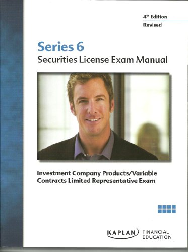 Beispielbild fr Series 6 Securities License Exam Manual zum Verkauf von dsmbooks