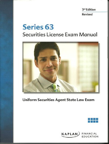 Stock image for Series 63 Securities License Exam Manual for sale by ThriftBooks-Atlanta