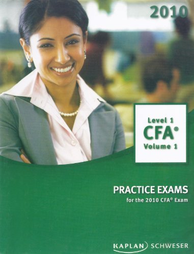 Imagen de archivo de Practice Exams for the 2010 CFA Exam: Level 3, Volume 1 a la venta por Better World Books