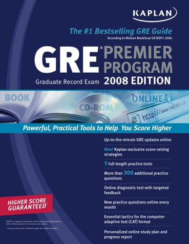 9781427795021: Kaplan GRE Exam 2008 Premier Program