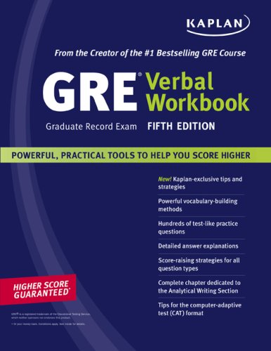 Imagen de archivo de Kaplan GRE Exam Verbal Workbook, Fifth Edition a la venta por ThriftBooks-Atlanta