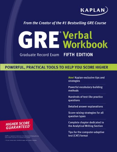 9781427795038: Kaplan GRE Exam Verbal Workbook, Fifth Edition