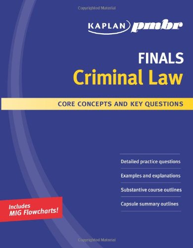 Imagen de archivo de Kaplan PMBR FINALS: Criminal Law: Core Concepts and Key Questions a la venta por Wonder Book