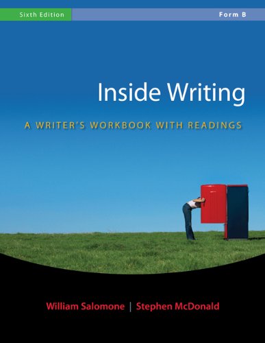 Imagen de archivo de Inside Writing: A Writer's Workbook with Readings, Form B a la venta por GridFreed