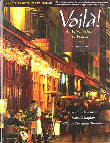 Voila: An Introduction to French, 6th Edition - Heilenman Kaplan Tou