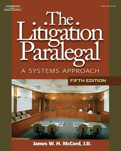 Stock image for The Litigation Paralegal: A Systems Approach for sale by BombBooks