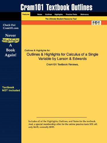 Imagen de archivo de Outlines & Highlights for Calculus of a Single Variable by Larson & Edwards a la venta por HPB-Emerald