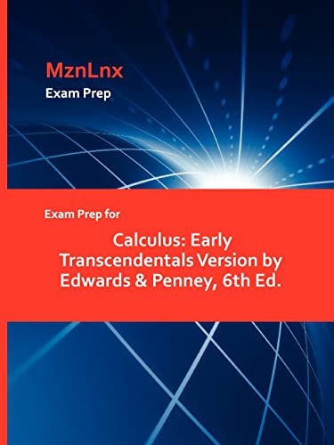 Imagen de archivo de Exam Prep for Calculus Early Transcendentals Version by Edwards Penney, 6th Ed a la venta por PBShop.store US