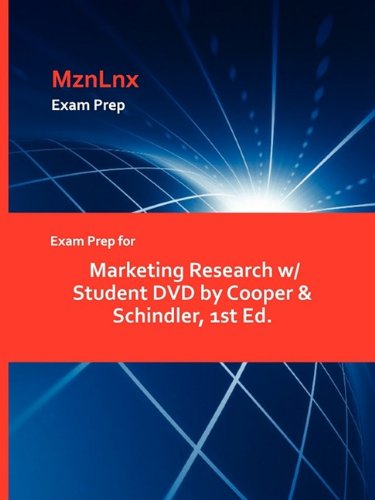 9781428873100: Exam Prep for Marketing Research w/ Student DVD by Cooper & Schindler, 1st Ed.