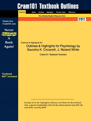 9781428877177: Outlines & Highlights for Psychology by Saundra K. Ciccarelli, J. Noland White