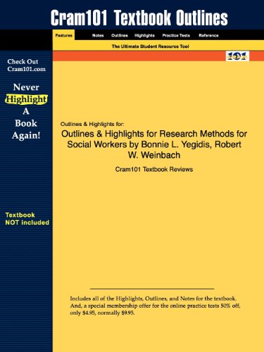 Beispielbild fr Outlines & Highlights for Research Methods for Social Workers by Bonnie L. Yegidis zum Verkauf von BooksRun