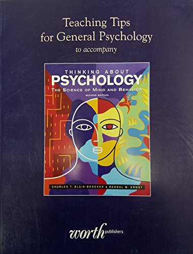 Stock image for Teaching Tips for General Psychology to Accompany 'Thinking About Psychology' for sale by Jenson Books Inc