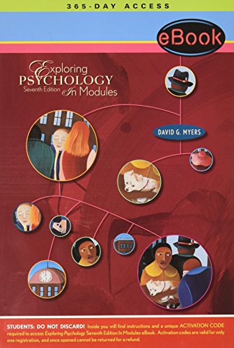 Exploring Psychology In Modules: 7th Edition: E-Book Access Card (Activation Code For 365-Day Acc...