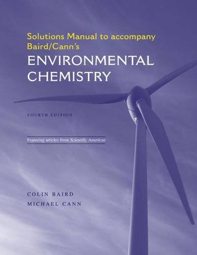 Beispielbild fr Environmental Chemistry Solutions Manual zum Verkauf von More Than Words