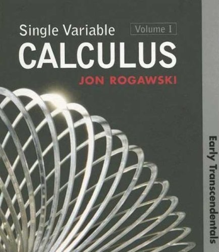 Beispielbild fr Single Variable Calculus: Early Transcendentals, Volume 1 zum Verkauf von Wonder Book