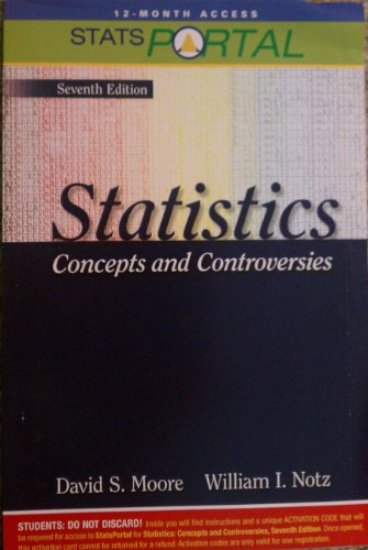Imagen de archivo de Statistics Concepts and Controversies (12 Month Access Code) a la venta por BookHolders