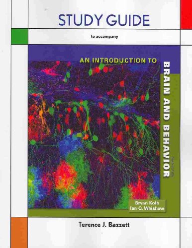 Imagen de archivo de Study Guide for Introduction to Brain and Behavior a la venta por HPB-Red