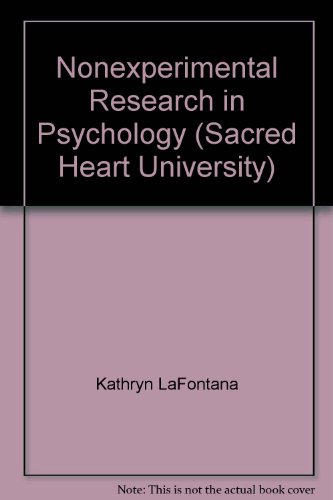 Imagen de archivo de Nonexperimental Research in Psychology (Sacred Heart University) a la venta por ThriftBooks-Dallas