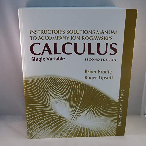 Imagen de archivo de instructor*s solutions manual to accompany jon rogawski*s single variable calculus a la venta por dsmbooks