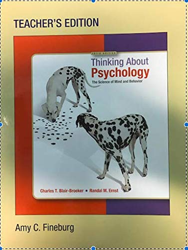 Imagen de archivo de Thinking about Psychology Instructor's Edition a la venta por Front Cover Books