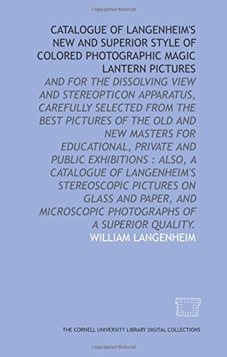 9781429711319: Catalogue of Langenheim's new and superior style of colored photographic magic lantern pictures