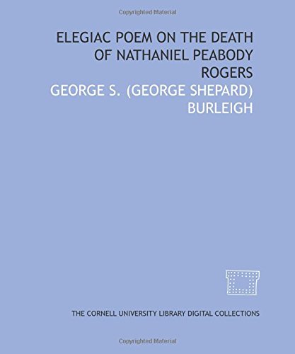 Stock image for Elegiac poem on the death of Nathaniel Peabody Rogers for sale by Revaluation Books