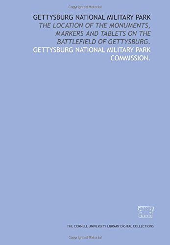 Stock image for Gettysburg National Military Park: the location of the monuments, markers and tablets on the battlefield of Gettysburg. for sale by Revaluation Books