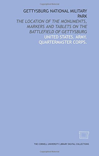 Beispielbild fr Gettysburg National Military Park: the location of the monuments, markers and tablets on the battlefield of Gettysburg zum Verkauf von Revaluation Books
