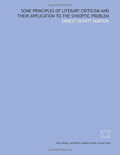 9781429740098: Some principles of Literary criticism and their application to the synoptic problem