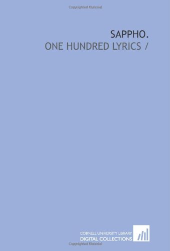 Beispielbild fr Sappho.: One hundred lyrics / zum Verkauf von Revaluation Books