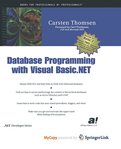 9781430253822: Database Programming With Visual Basic .NET