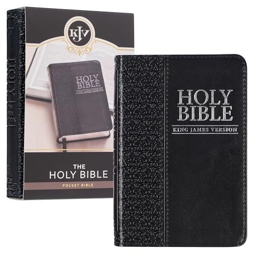 Stock image for KJV Holy Bible, Mini Pocket Bible ? Zippered Black Faux Leather Bible w/Ribbon Marker, King James Version for sale by Lakeside Books