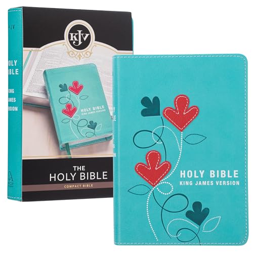 Stock image for KJV Holy Bible, Compact Faux Leather Red Letter Edition - Ribbon Marker, King James Version, Turquoise for sale by A1AMedia